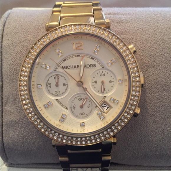 Michael Kors Gold Parker Chronograph  Watch - Picture 2 of 4